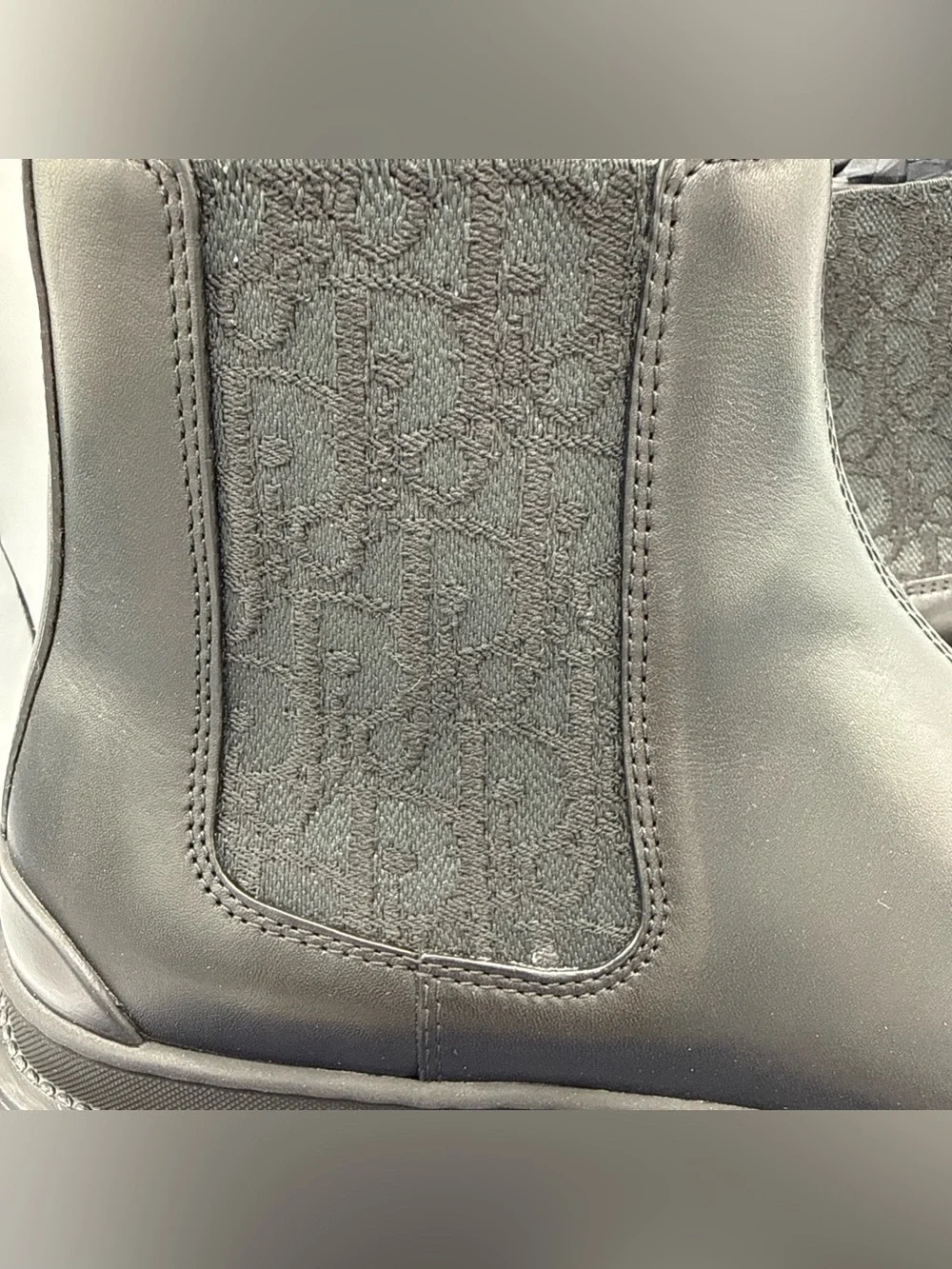 NWB Dior Explorer Chelsea Boot Black Black On Black  Dior Oblique Motif SIZE 40